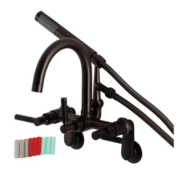 Aqua Vintage AE8155DKL 7-Inch Adjustable Wall Mount Clawfoot Tub Faucet, Oil Rubbed Bronze AE8155DKL - main